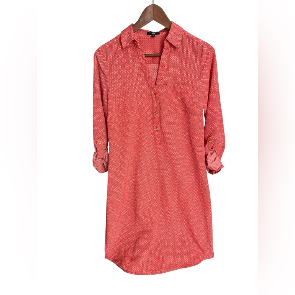The Limited Red Patterned Blouse Dress